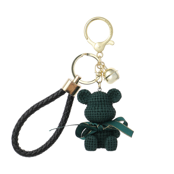 Silk Ribbon Bear Keychain