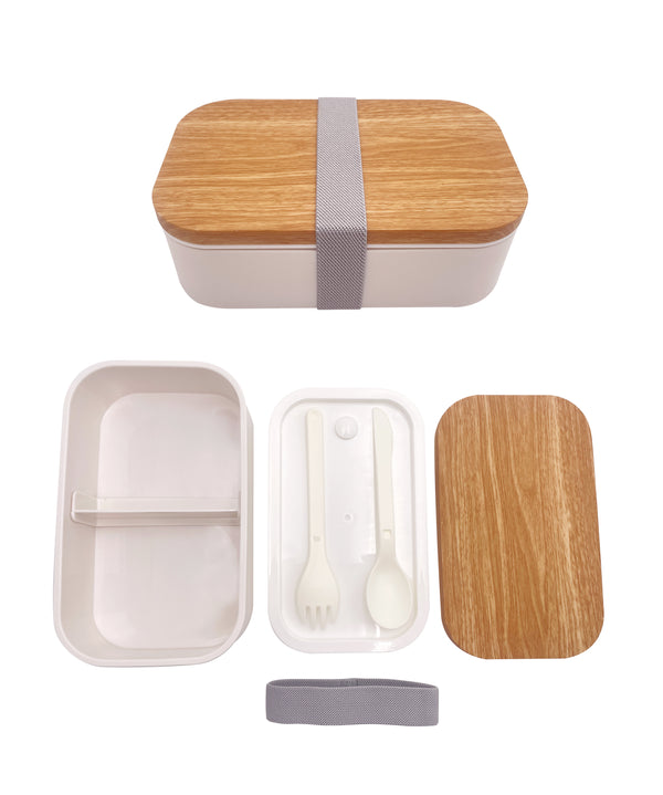 Wood Grain Design Bento Box(White?900mL)