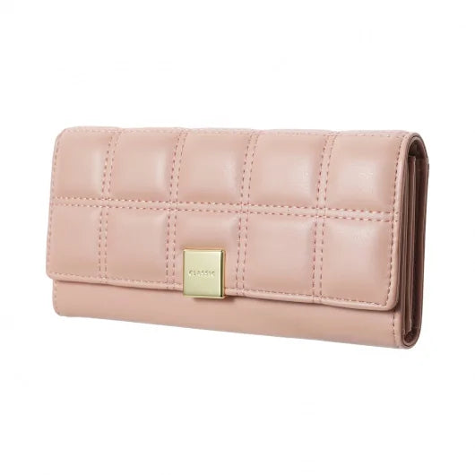 Women's Long Stitches Decorated Grid Wallet(Pink) Women's Long Stitches Decorated Grid Wallet(Pink)