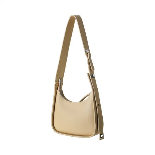 Solid Color Shoulder Bag with Adjustable Strap(Apricot)