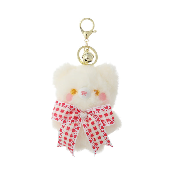 Bowknot Plush Bear Keychain(Red)