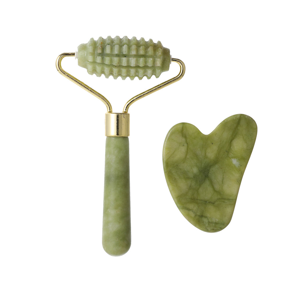 Jade Massage Set (Roller & Scraping Plate) Jade Massage Set (Roller & Scraping Plate)