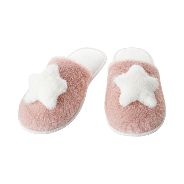 Lovely Star Women?s Plush Slippers(Pink & White,39-40)