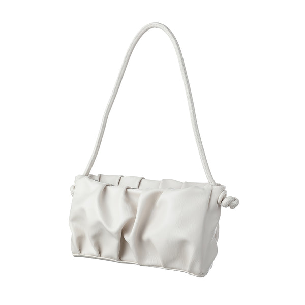 Retro Pleated Underarm Shoulder Bag(White)