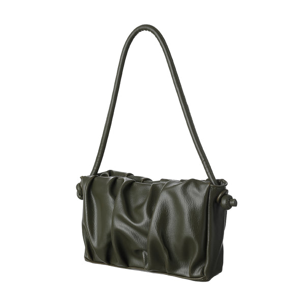 Retro Pleated Underarm Shoulder Bag(Olive Green)