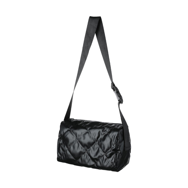 Diamond Lattice Pattern Large Capacity Crossbody Bag(Black)