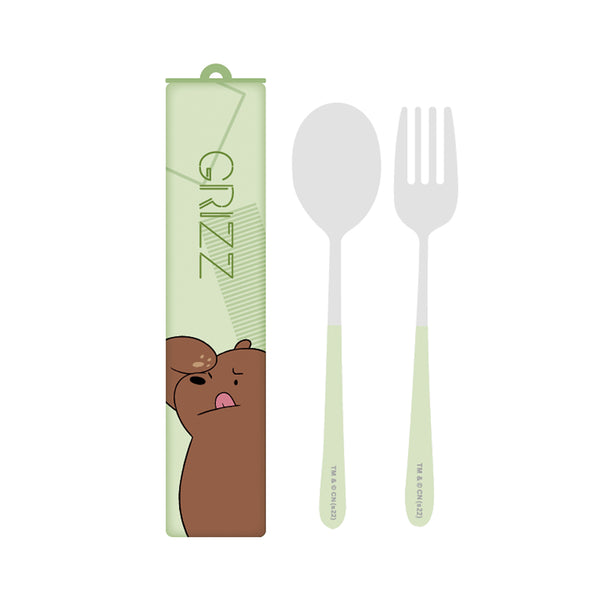 We Bare Bears Collection Flatware Set (Spoon + Fork)(Grizz)