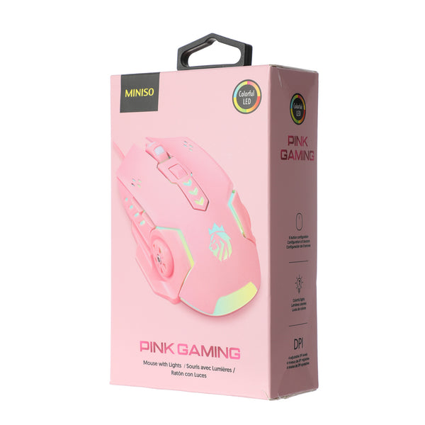 Pink Gaming Series Mouse with Lights Model: EGM-S-22033 (Pink)