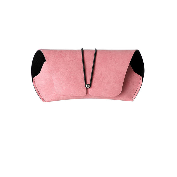 Portable Suede Fabric Eyeglass Case(Coral Pink)