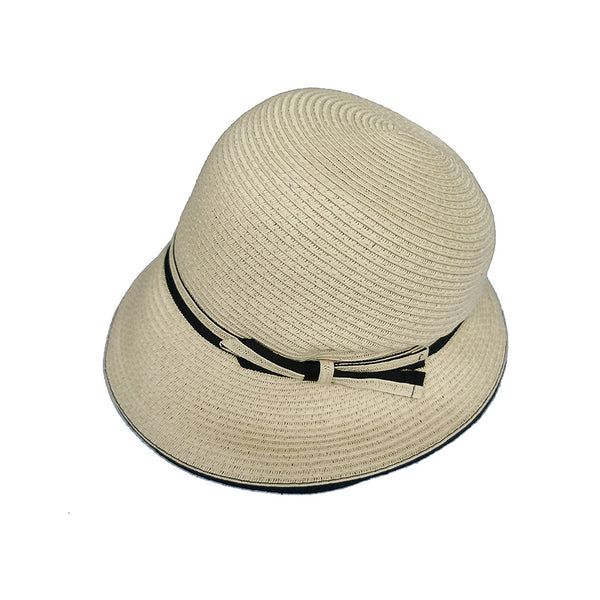 Holiday Series Bowknot Straw Hat (Beige)