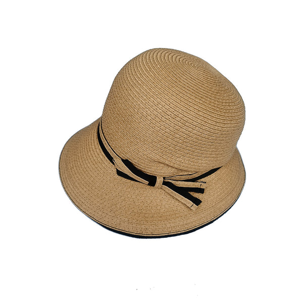 Holiday Series Bowknot Straw Hat (Dark Brown)