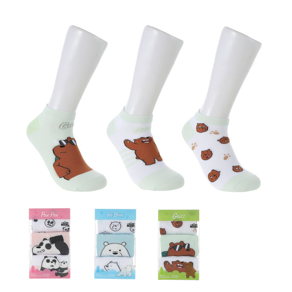 We Bare Bears Collection 5.0 Jacquard Ankle Socks (3 Pairs)