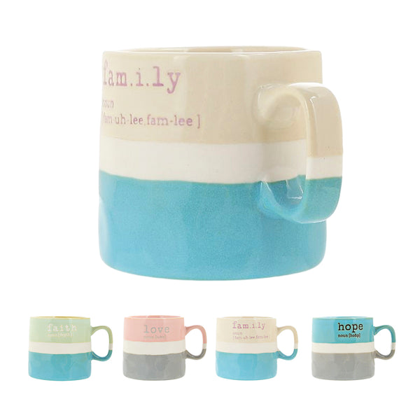 Letters Series Ceramic Mug (Tricolor Reactive, 340mL)