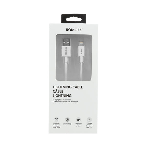 ROMOSS 1m Charging Cable with Data Transmission Model: CB12 (White)