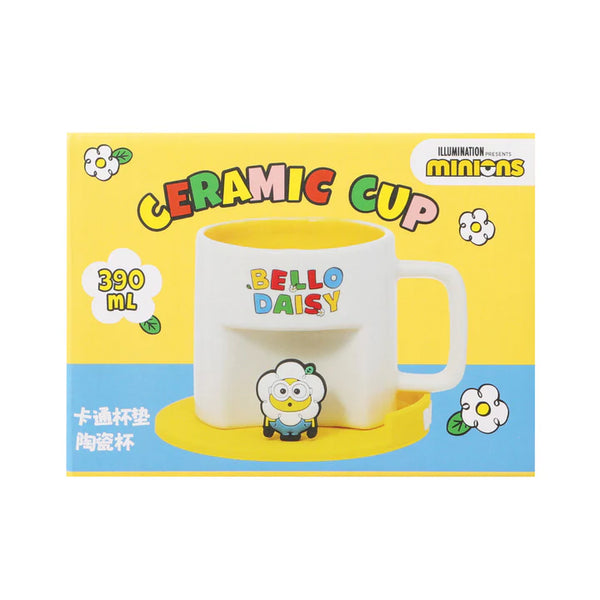 Daisy Minions Collection Ceramic Cup with Cartoon Coaster (390mL) (Yellow)