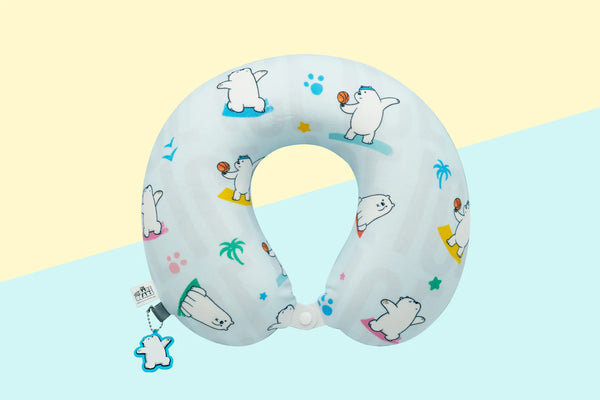 We Bare Bears Seaside Music Festival Neck Pillow (Ice Bear)