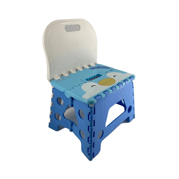 Penpen Folding Stool with Back Support (Blue)