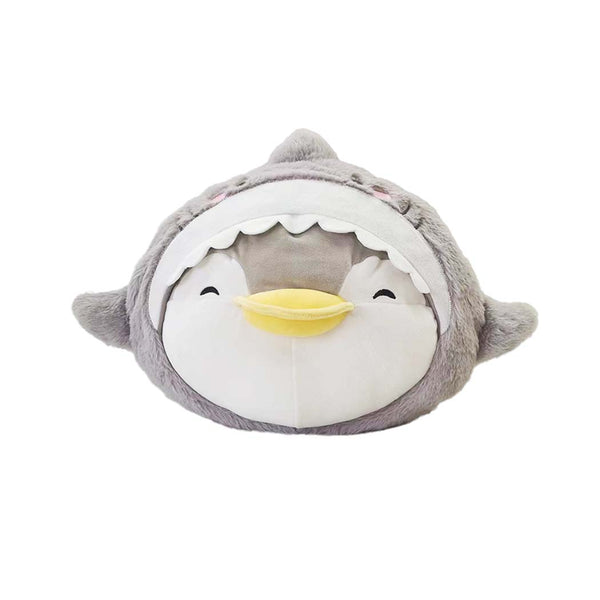 13in. Ocean Penguin Head-Shape Pillow(Gray Penman)