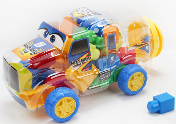 Big Building Blocks - Cartoon Retro Car (Blue)