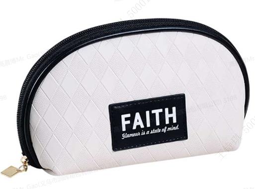 Diamond Pattern Half Moon Cosmetic Bag(Black)