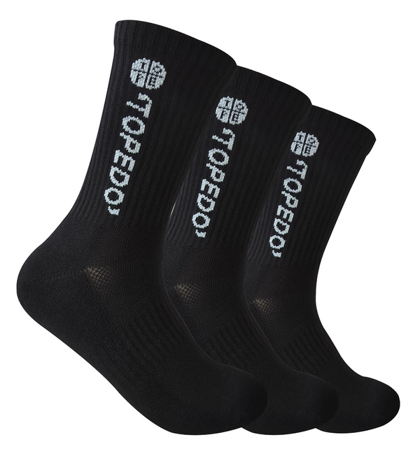 Atheletic Socks (3 Pairs)(Black)