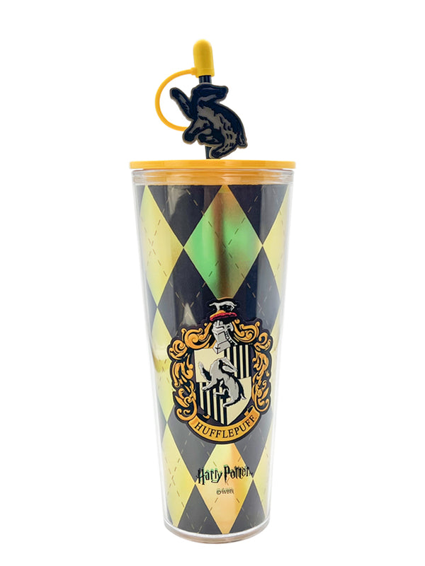 Harry Potter Double Wall Plastic Tumbler with Straw (800mL)(Yellow)