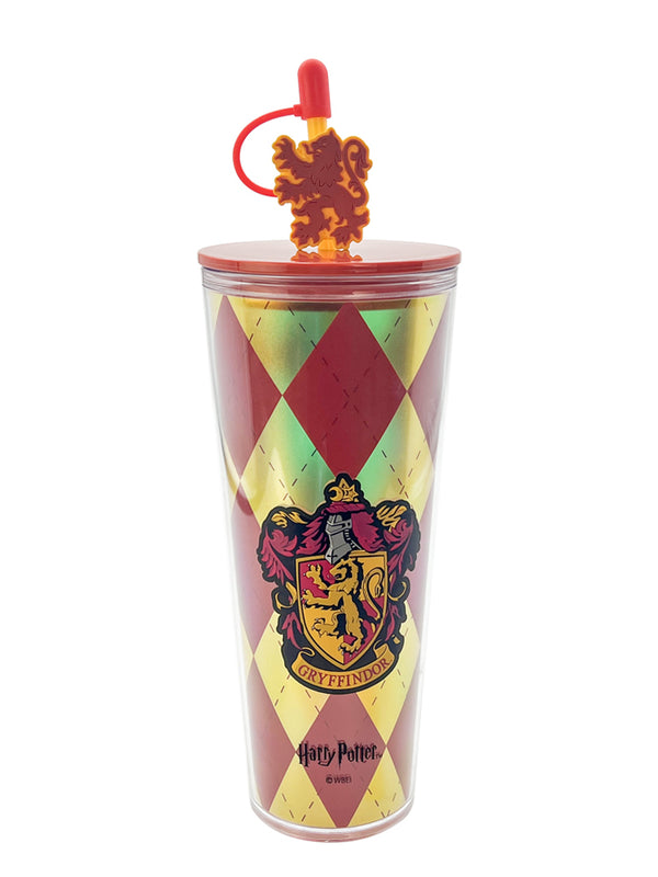 Harry Potter Double Wall Plastic Tumbler with Straw (800mL)(Red)