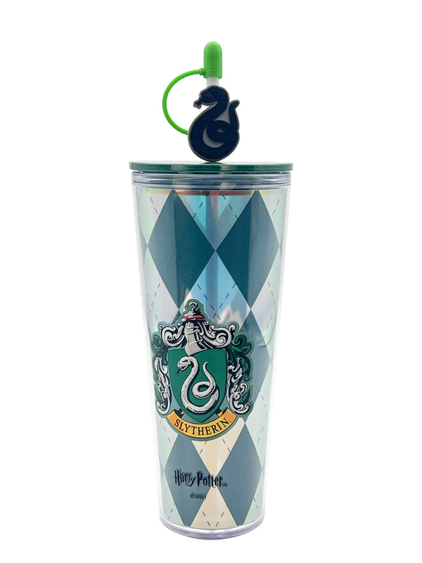 Harry Potter Double Wall Plastic Tumbler with Straw (800mL)(Green)