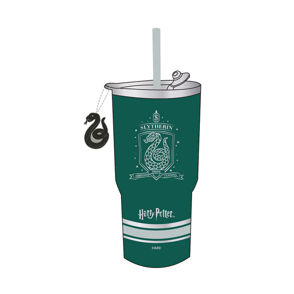 Harry Potter Steel Tumbler with Charm and Straw (580mL, Green)