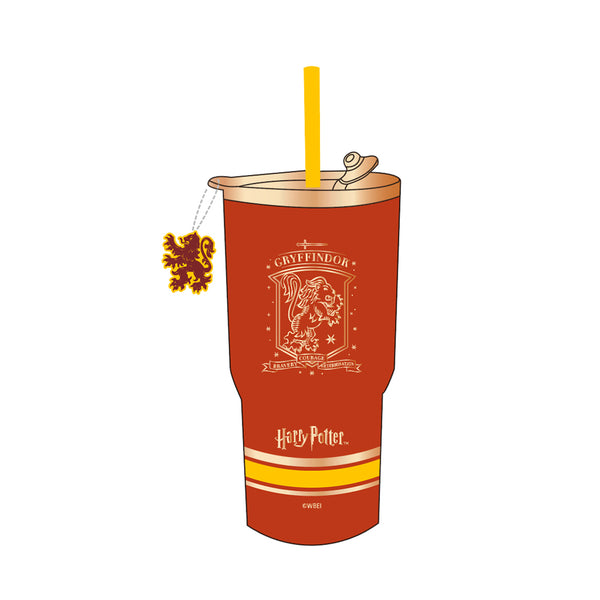 Harry Potter Steel Tumbler with Charm and Straw (580mL, Red)