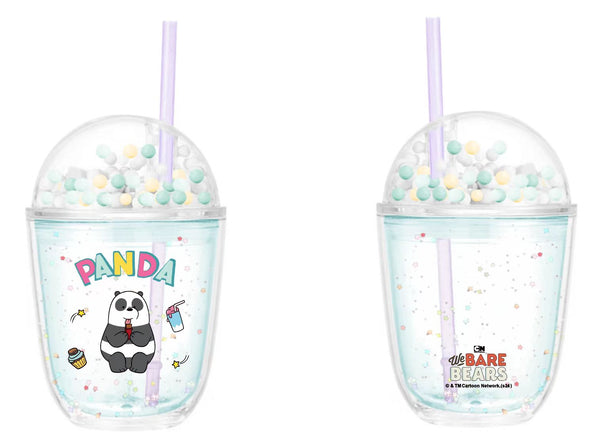 We Bare Bears Collection Dessert Series Double Wall Plastic Tumbler with Straw (435mL)(Panda)