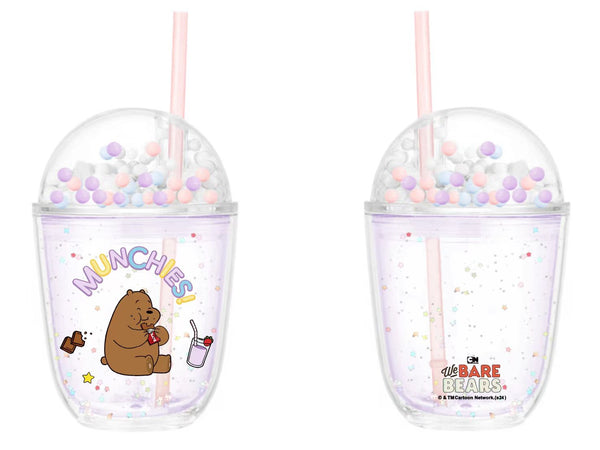 We Bare Bears Collection Dessert Series Double Wall Plastic Tumbler with Straw (435mL)(Grizz)