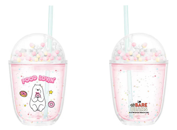 We Bare Bears Collection Dessert Series Double Wall Plastic Tumbler with Straw (435mL)(Ice Bear)