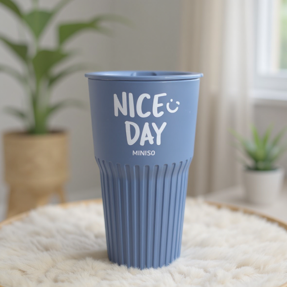 Graffiti Print Plastic Coffee Cup 550ml (Blue) Graffiti Print Plastic Coffee Cup 550ml (Blue)