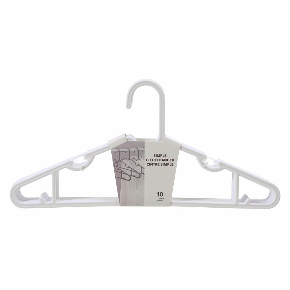 Simple Cloth Hanger 10 Counts(White) Simple Cloth Hanger 10 Counts(White)