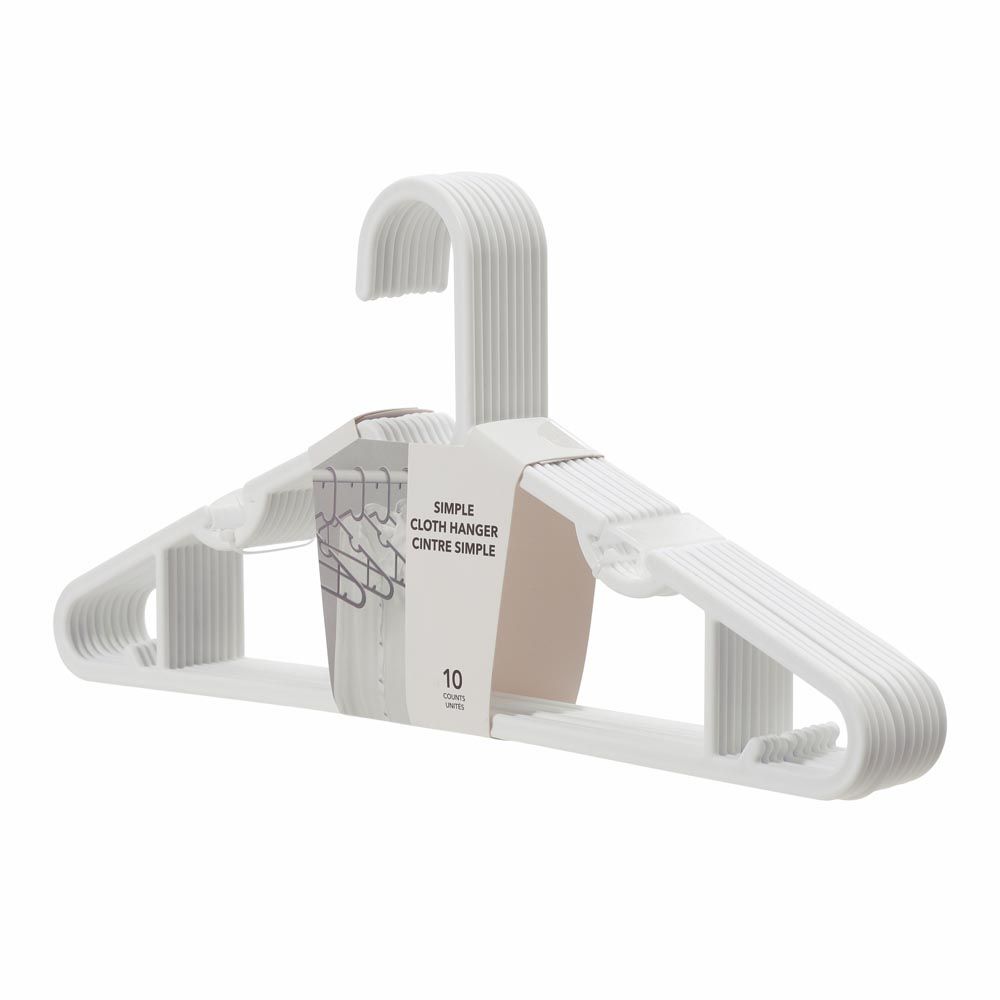 Simple Cloth Hanger 10 Counts(White) Simple Cloth Hanger 10 Counts(White)