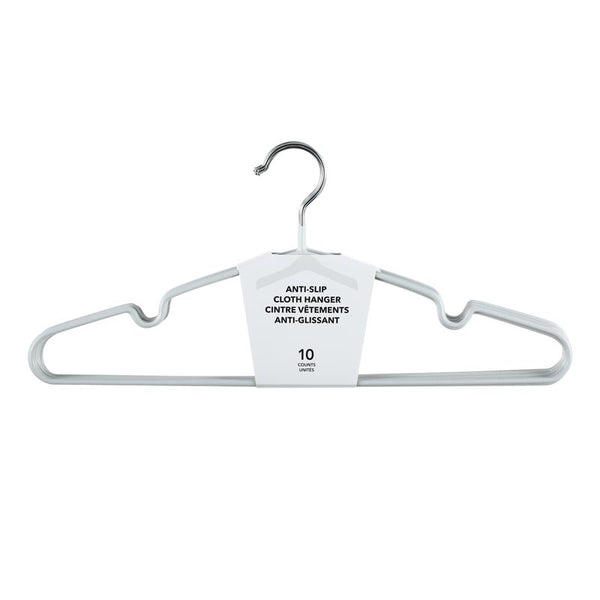 Nonslip Cloth Hanger 10 Count(grey)