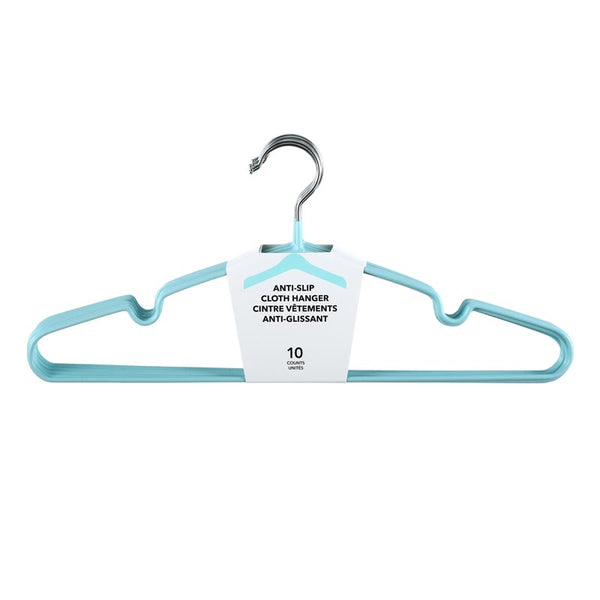 Nonslip Cloth Hanger 10 Count(blue)