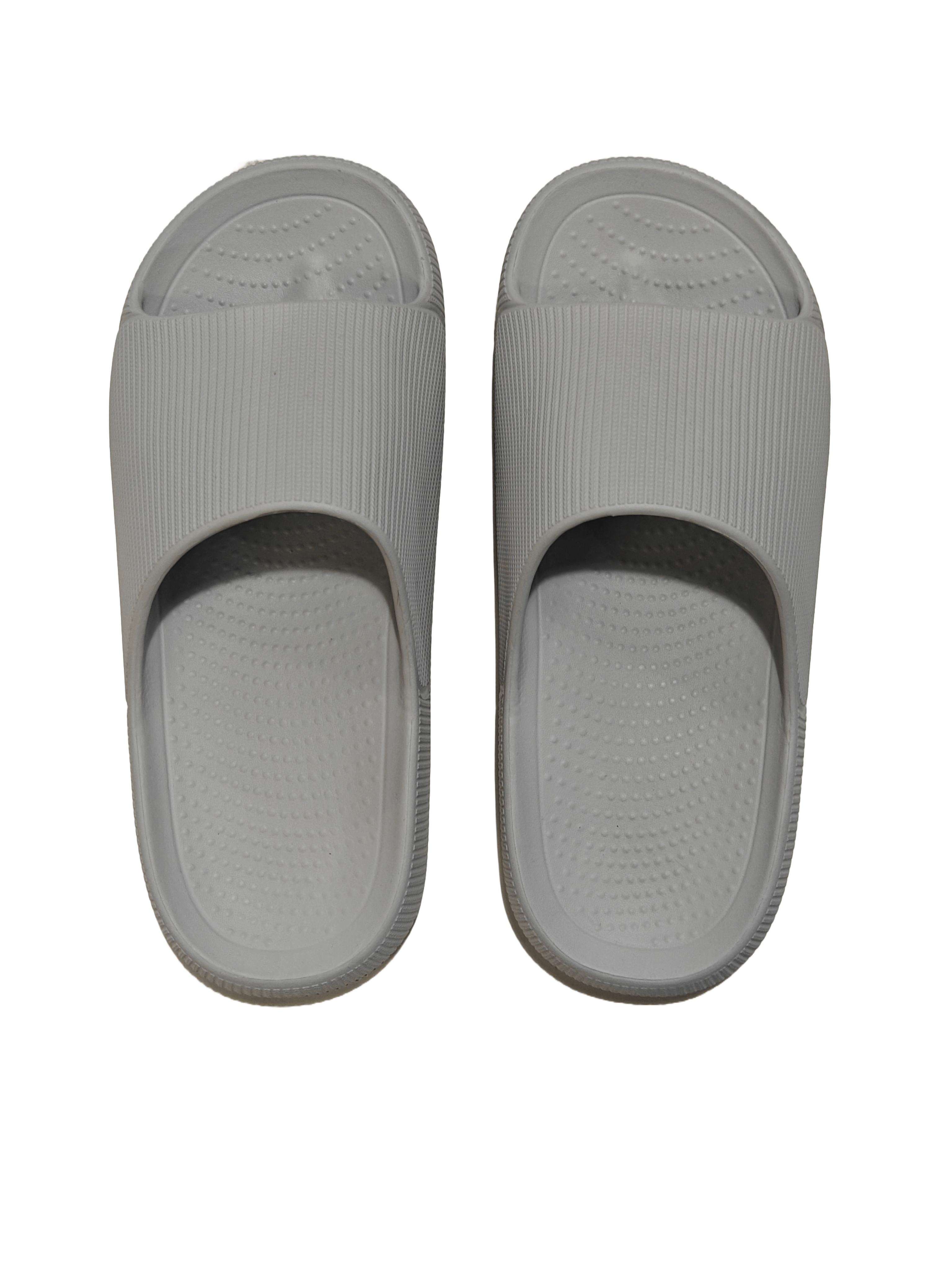 Men's Bathroom Slippers with Stripes and Dots(43-44,Gray)