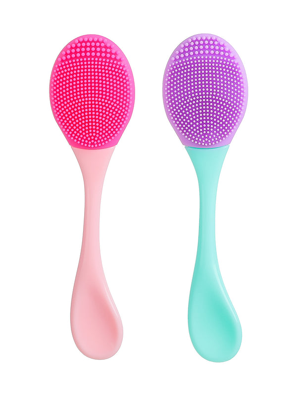 Silica Gel Dual-purpose Mask and Facial Wash Brush(2PCS)