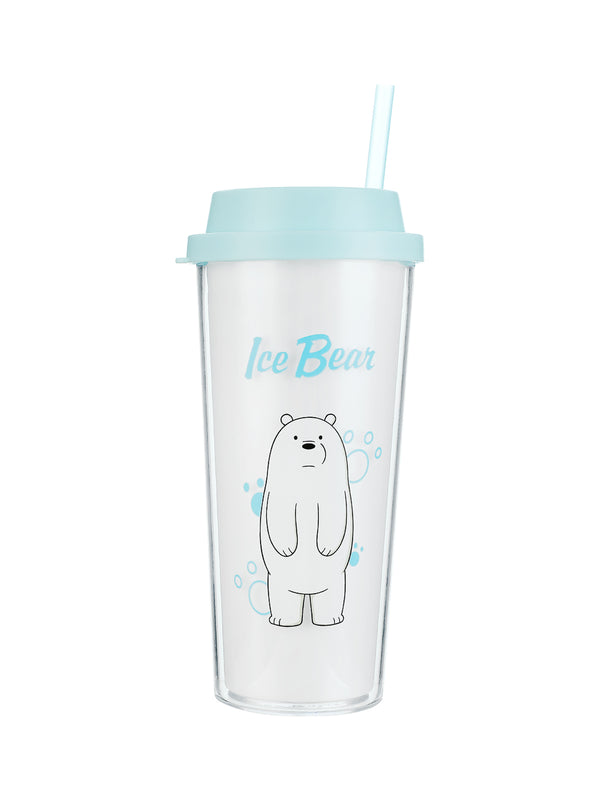 We Bare Bears Double-layer Straw Bottle 550ml(Ice Bear)