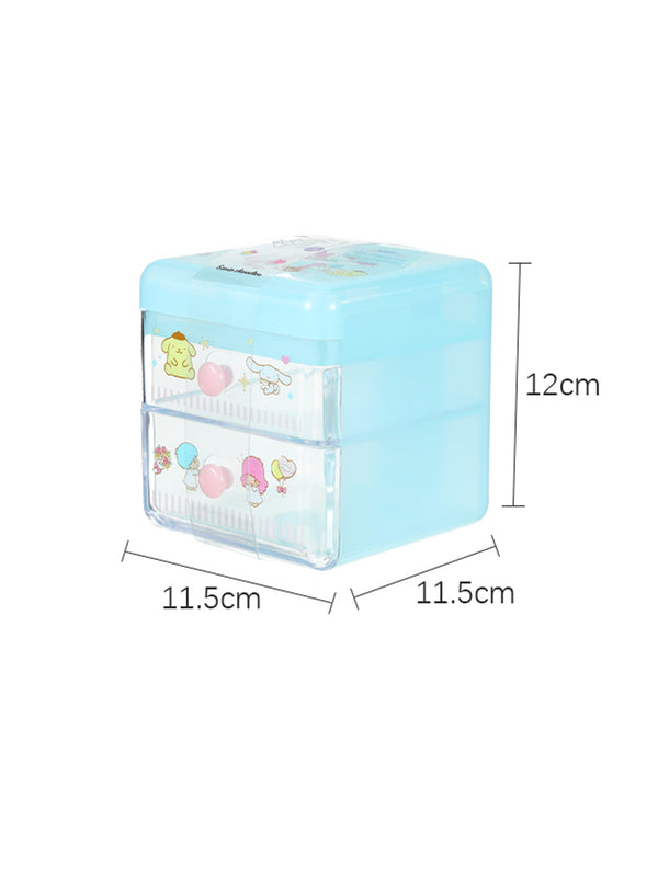 Sanrio Characters Desk Storage Case with Drawers (Blue)