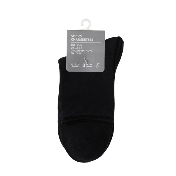 Men's Crew Socks (3 Pairs)(Black)