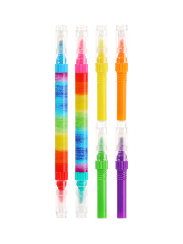 Double Ended Refillable Fluorescent Highlighter (8 Colors)