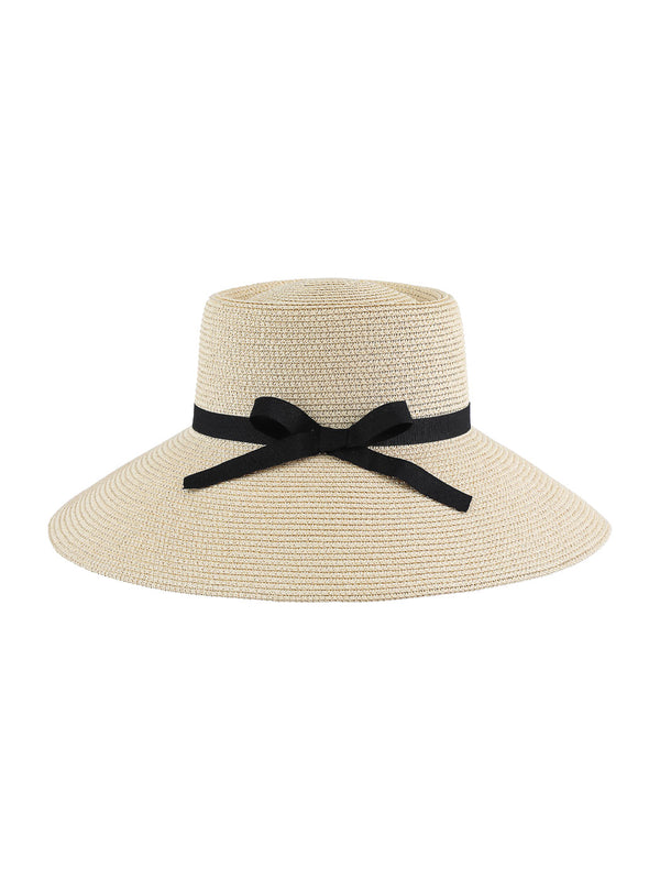 Happy Vacation Elegant Straw Hat For Women(Creamy White)