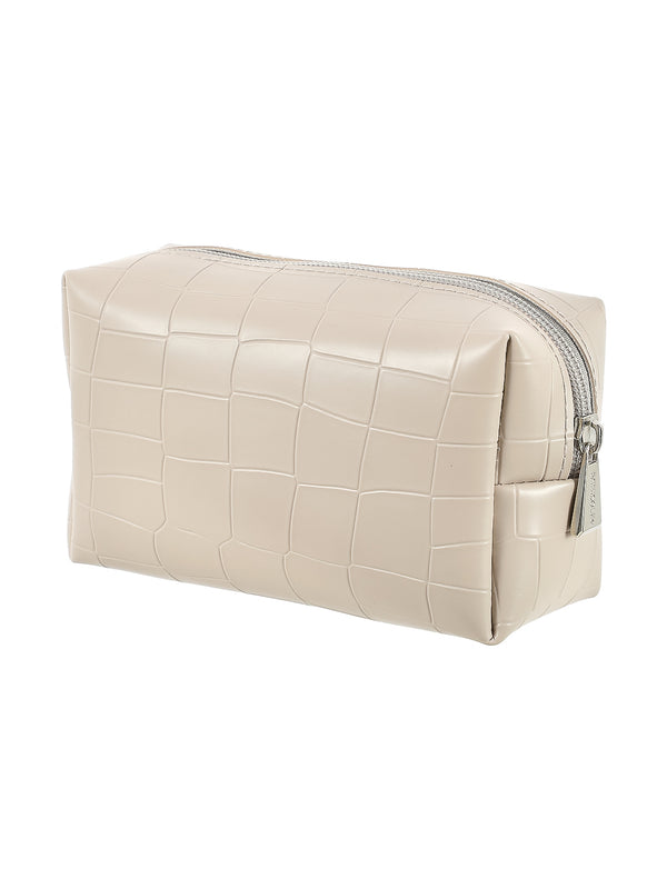 Stone-patterned Rectangular Cosmetic Bag(Gray)