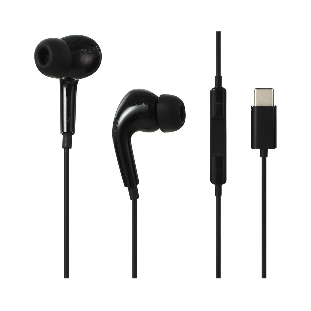 Wired Earphones Headset Type C Miniso Type-C In-ear Earphones (Black)