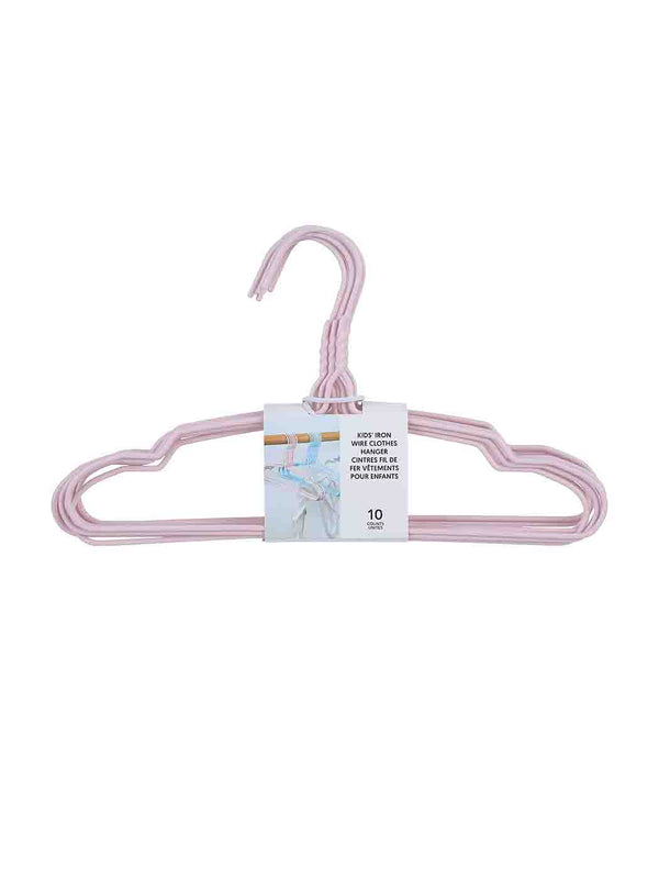 Kids' Clothes Hanger with Hook 10pcs(Pink)