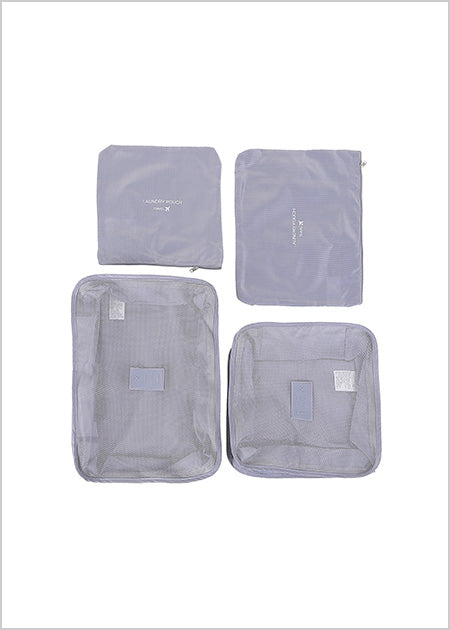 Foldable Travel Organizer Bag 4 Pack (Grey)