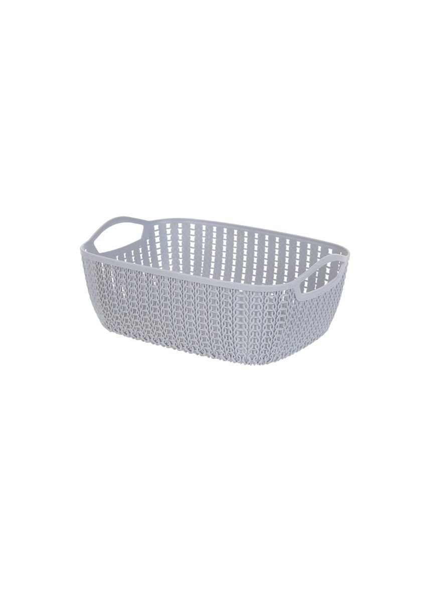 Medium Plaited Rectangular Storage Bucket (Dark Grey) Medium Plaited Rectangular Storage Bucket (Dark Grey)